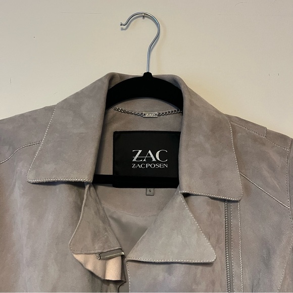 Grey and Pink Suede Jacket Zac Posen - Picture 4 of 5